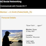 Image of a personal page from a social networking website